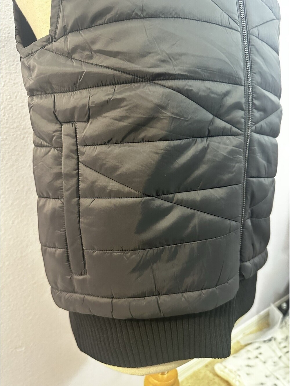 Liverpool Los Angeles Women’s Black Quilted Puffer Vest PXL Full Zip LP8E40SW53
